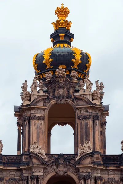 Коронні Ворота Золотими Прикрасами Резиденції Дрездені Столиці Саксонії Німеччина — стокове фото