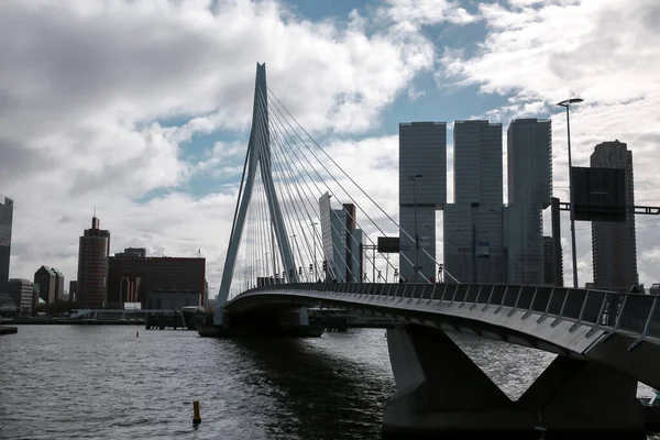 Rotterdam Netherlands October 2021 Erasmus Bridge Maas Meuse River Rotterdam — Photo