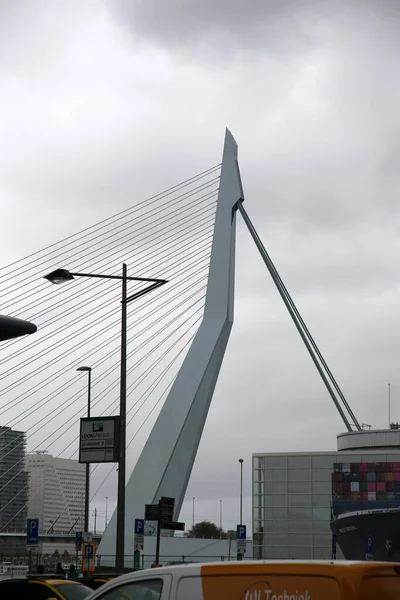 Rotterdam Nizozemsko Října 2021 Erasmus Bridge Maas Nebo Meuse River — Stock fotografie