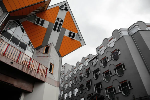 Rotterdam Ptu 2021 Cube Houses Kubuswoningen Holandês Conjunto Inovador Apartamentos — Fotografia de Stock