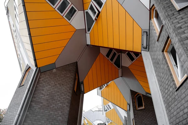 Rotterdam Nizozemsko Října 2021 Krychle Domů Kubuswoningen Holandštině Inovativní Soubor — Stock fotografie