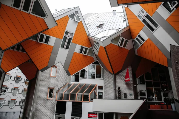 Rotterdam Oct 2021 Cube Houses Kubuswoningen Dutch Innovative Set Residential — Stock Photo, Image