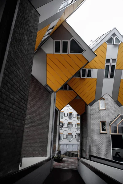 Rotterdam Oct 2021 Cube Houses Kubuswoningen Dutch Innovative Set Residential — Stock Photo, Image