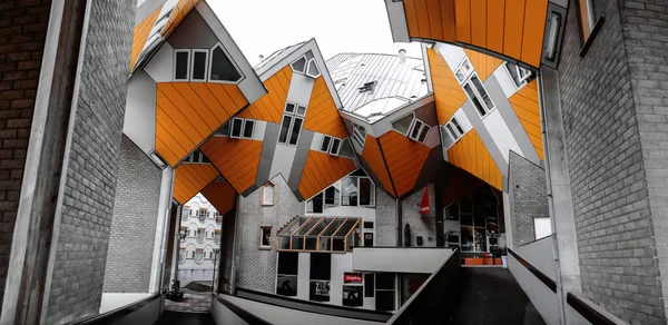 Rotterdam Oct 2021 Cube Houses Kubuswoningen Dutch Innovative Set Residential — Stock Photo, Image