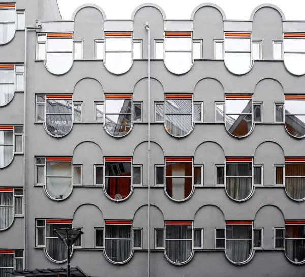 Texture Moderne Façade Bâtiment Avec Des Détails Architecturaux Contemporains Rotterdam — Photo