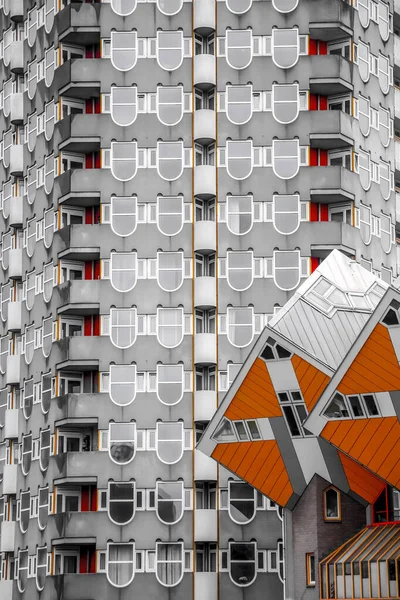 Cube Hus Kubuswoningen Nederlandsk Innovativt Sett Leiligheter Rotterdam – stockfoto