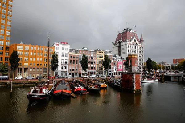 Rotterdam October 2021 Boats Old Port Rotterdam Oude Haven White — Stock Photo, Image