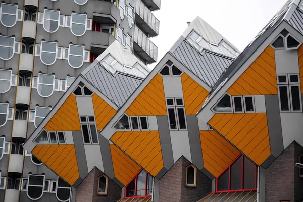 Rotterdam Oct 2021 Cube Houses Kubuswoningen Dutch Innovative Set Residential — Stock Photo, Image