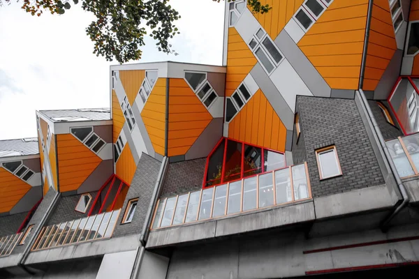 Rotterdam Oct 2021 Cube Houses Kubuswoningen Dutch Innovative Set Residential — Stock Photo, Image