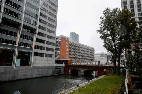 Rotterdam Oct 2021 Vistas Calle Arquitectura Moderna Con Torres Negocios — Foto de Stock