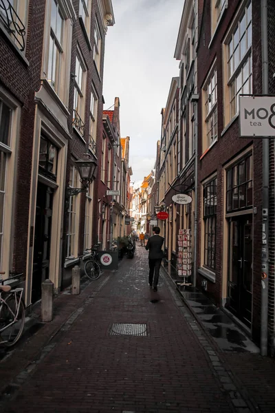 Leiden Netherlands October 2021 Street View Generic Architecture Leiden City — Stock Photo, Image