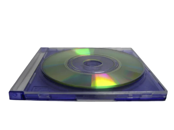 Mini disque compact dans le cas clair bleu — Photo