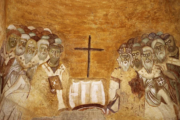 Old fresco on the wall of St.Nicholas church, Demre — Stock Photo, Image