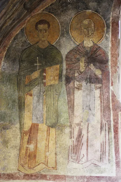 Antiguo fresco en la pared de la iglesia de San Nicolás, Demre — Foto de Stock