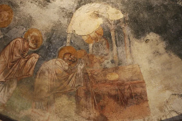 Antico affresco sulla parete della chiesa di San Nicola, Demre — Foto Stock