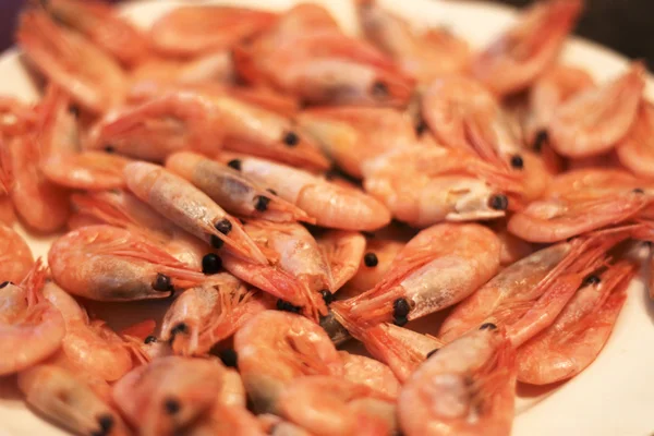 Un fond de crevettes bouillies prêt à manger — Photo
