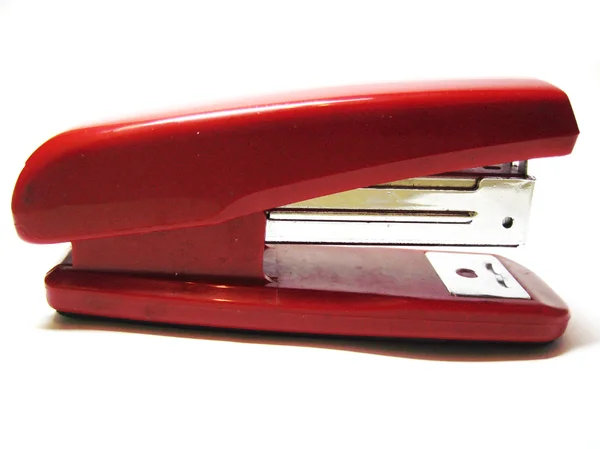 Red stapler isolated on the white background — Stock Photo, Image