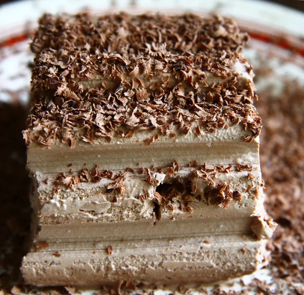チョコレート アイス クリームと hardered の上にチョコレート — ストック写真
