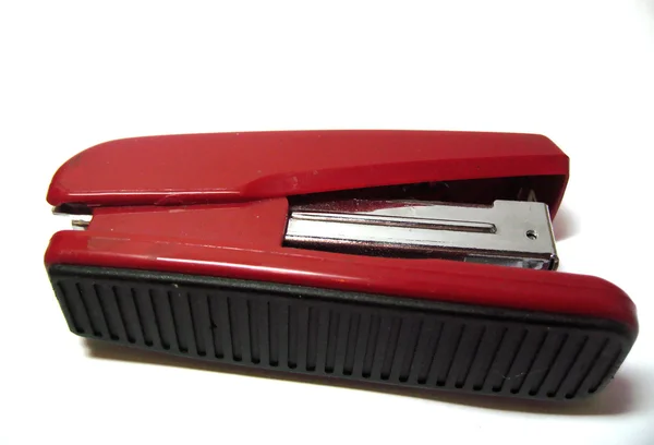 Red stapler isolated on the white background — Stock Photo, Image