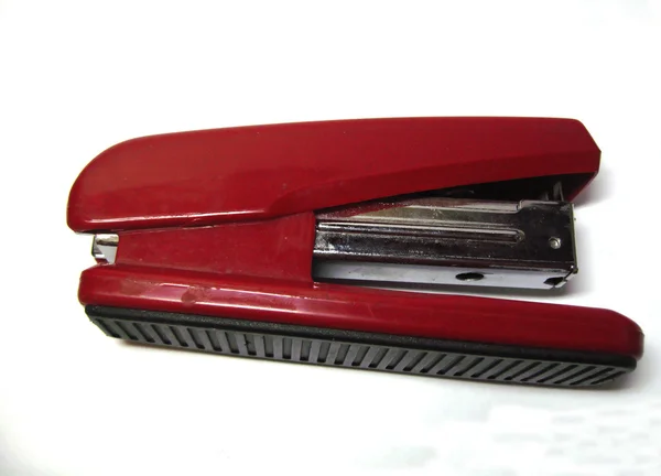 Red stapler isolated on the white background — Stock Photo, Image