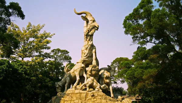 Fem getter staty i guangzhou city Kina Royaltyfria Stockfoton
