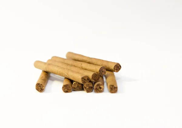 Natural Cigarillo Close Isolated White Background — Stock Photo, Image