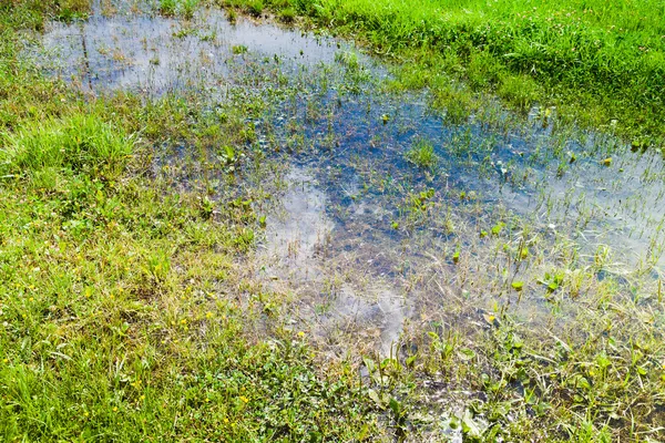 Puddle nuage blanc réfléchi — Photo