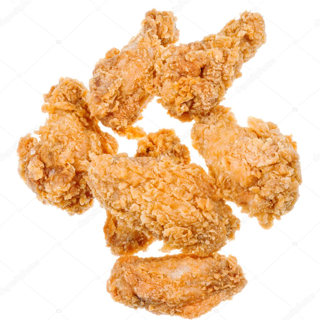 Several hot fried chicken wings