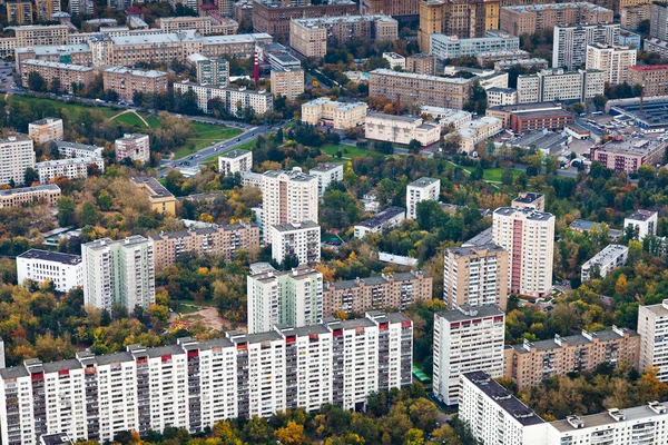 Block of big modern houses in autumn day — Stock Photo, Image