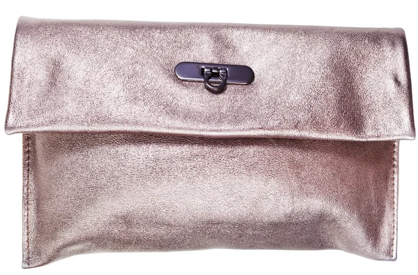 Altın deri clutch çanta — Stok fotoğraf