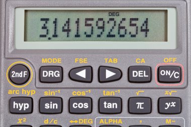 Matematik fonksiyonları ile bilimsel hesap makinesi gösterimi
