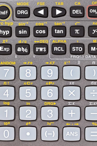 Кнопки научного калькулятора с математической функцией — стоковое фото