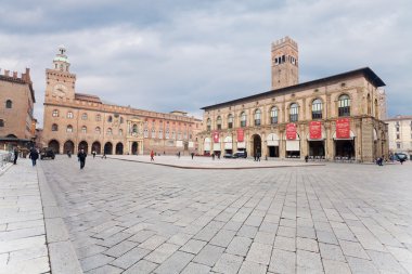 Maggiore with Accursio Palace and Palazzo del Podesta clipart