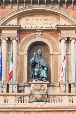 Bronze statue in Accursio Palace, Bologna clipart