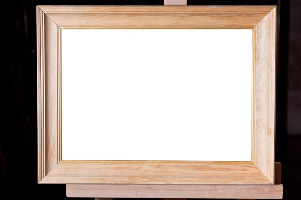 Wide wooden picture frame — Stock Photo, Image