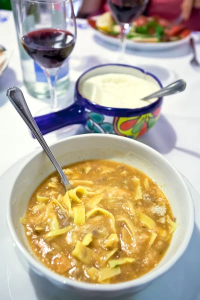 Italian soup with pasta and beans — Stock Photo, Image