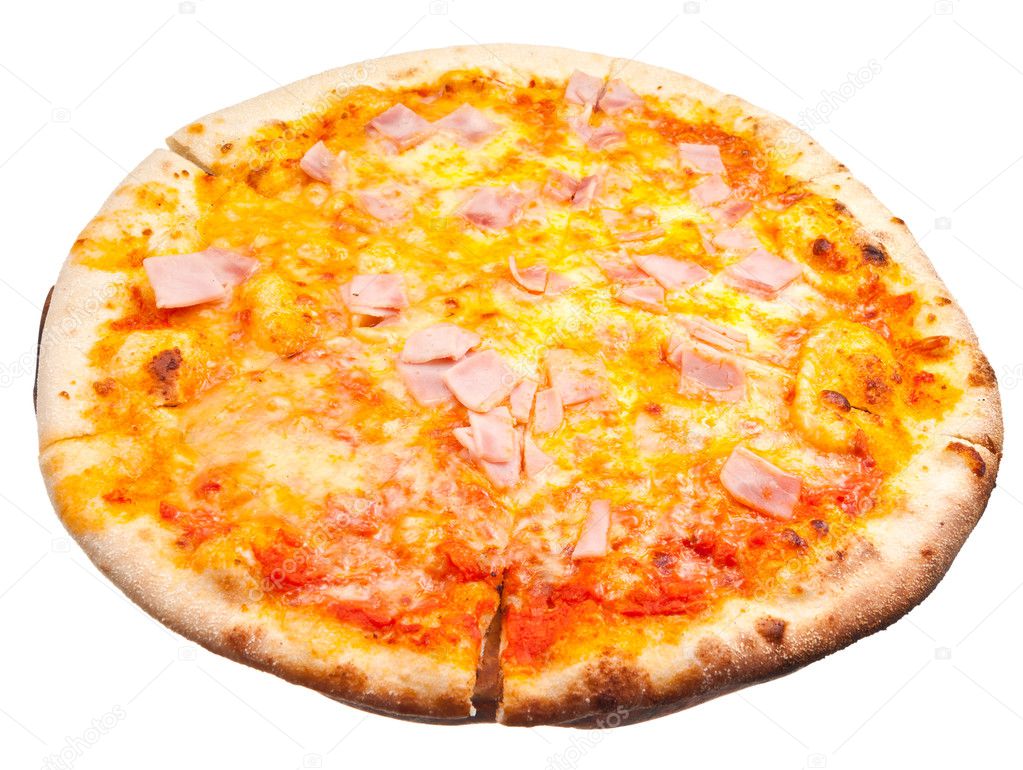 Italian pizza with prosciutto cotto