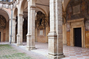 Arcade ve avlu archiginnasio Sarayı, bologna
