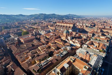 bologna üzerinde asinelli Tower kuş bakışı manzaralar