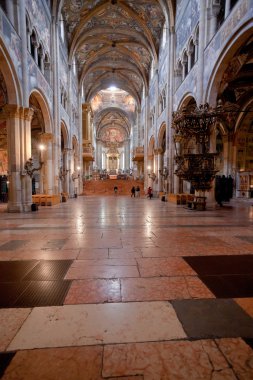Nave of Parma Cathedral, Italy clipart