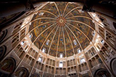 Painted dome ceiling of The Baptistery of Parma