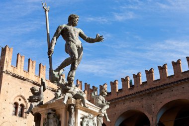 Statue of Neptune on Piazza del Nettuno in Bologna clipart
