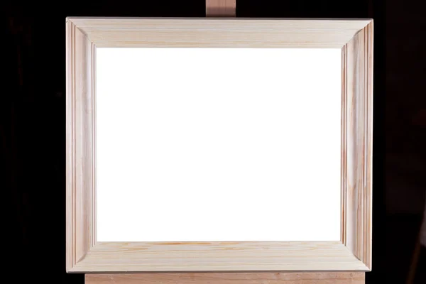 Simple wide wooden picture frame — Stock Photo, Image