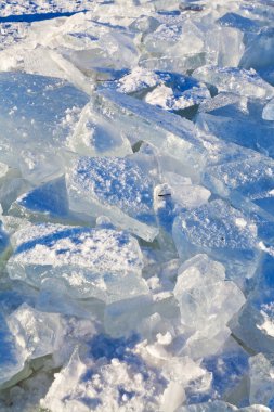 soğuk kış günü içinde buz blokları
