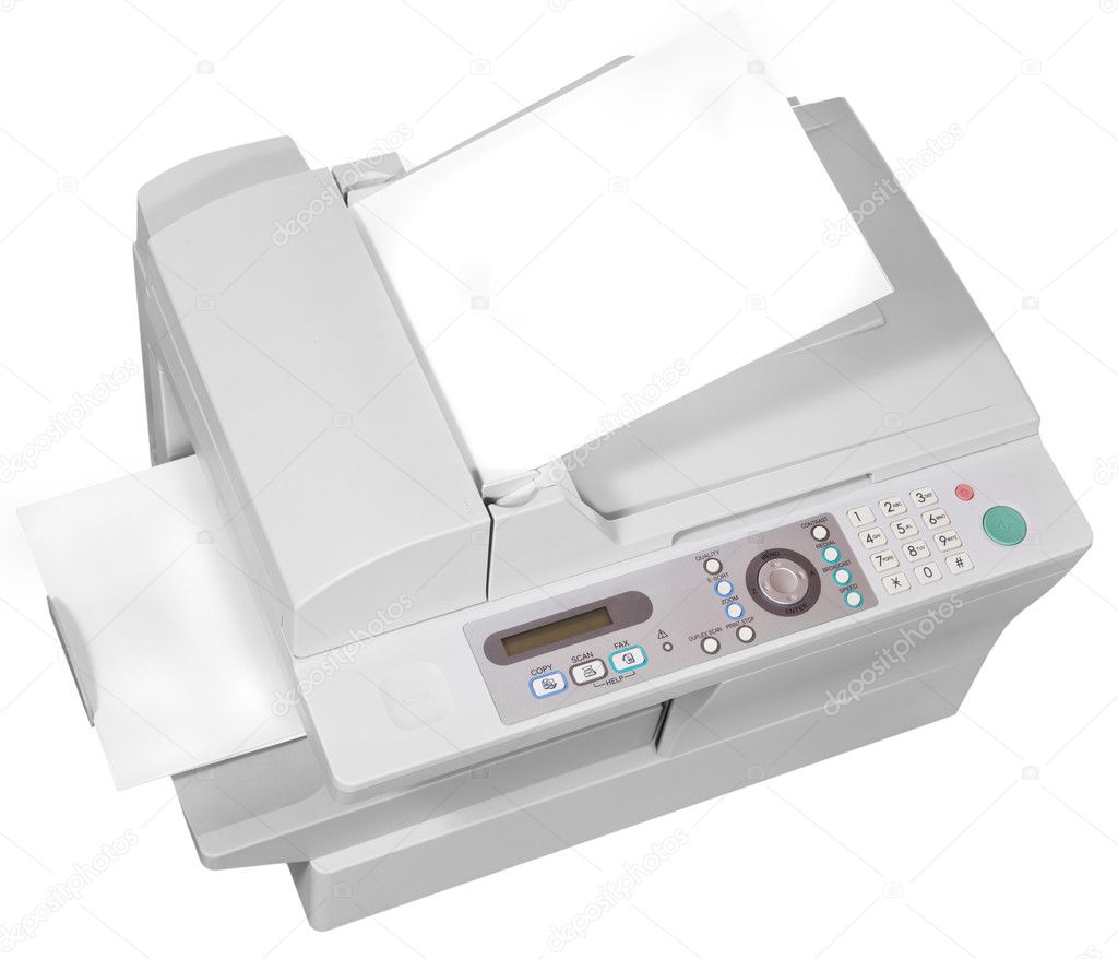 Ffice multifunction device isolated on white Stock Photo by ©vvoennyy 18151723