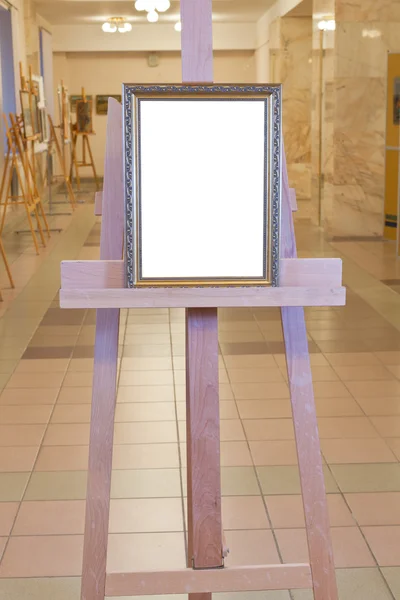 Classic picture frame with white cut out canvas — Stock Photo, Image