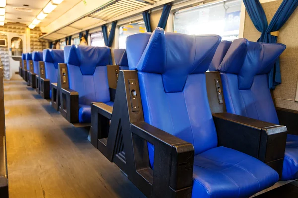 Blue seats in train — Stock Photo, Image