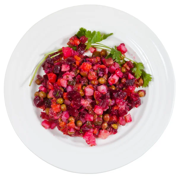 Orosz cékla saláta Vinegret lemez — Stock Fotó