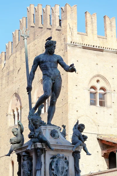 Neptunus fontän på piazza del nettuno, bologna — Stockfoto