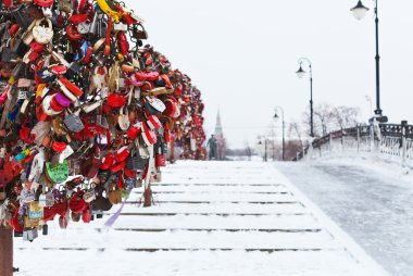 Love Tree on Luzhkov bridge in Moscow clipart